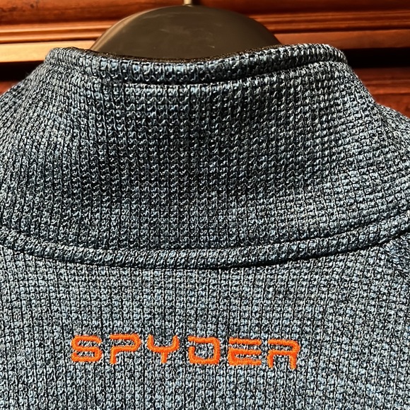 Spyder Awesome Like New Sportswear Sweater Fleece Blue/Orange Full Zipper Jacket - Picture 5 of 8